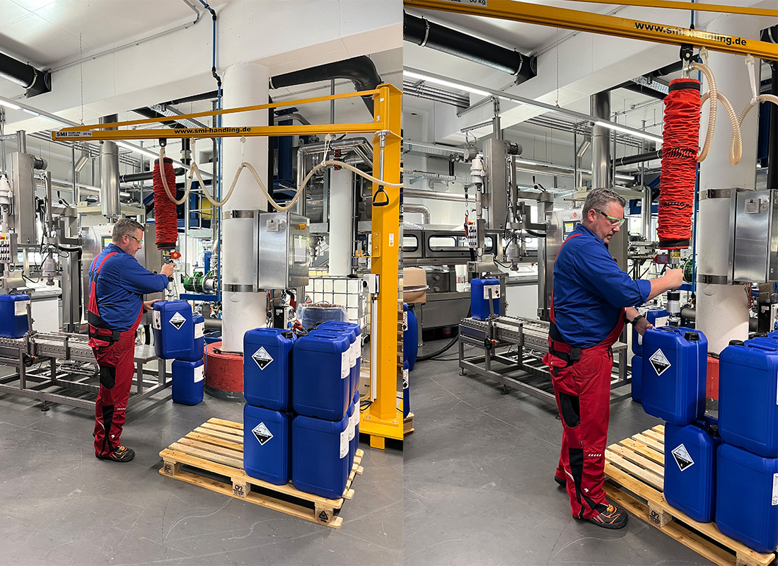 Vakuumheber für leichtes Lastenhandling von Kanistern